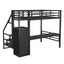 Cama loft de metal de tamaño completo con escritorio y opciones de almacenamiento
