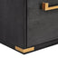 70 inch classic and traditional executive desk with metal trim, writing desk with 2 file drawers, USB ports, and sockets, black - Korvel