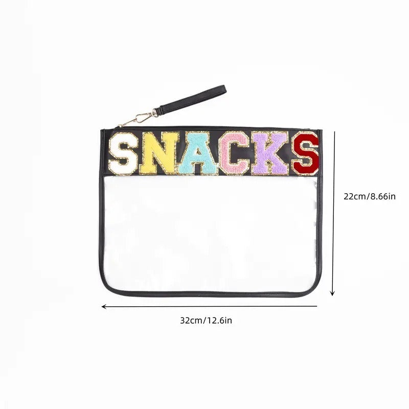 Bolsa de Maquillaje de PVC Transparente con Letra Bordada