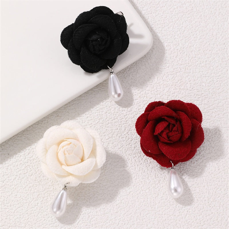 Flower pearl brooch female fashion camellia wedding dress decoration female jewelry - Korvel