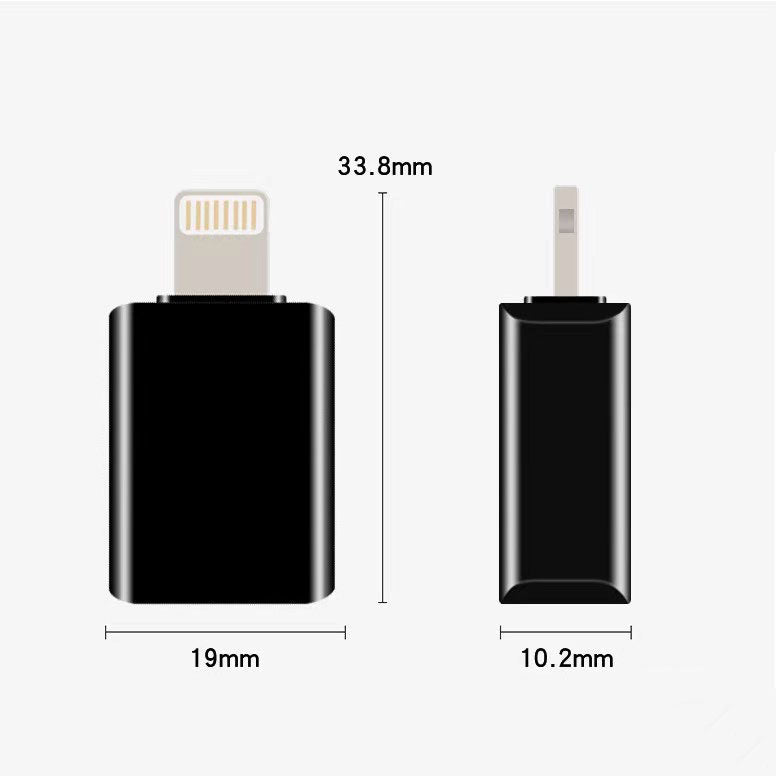 8 Pin Male to Female USB 3.0 OTG Adapter for iPad/iPhone - White