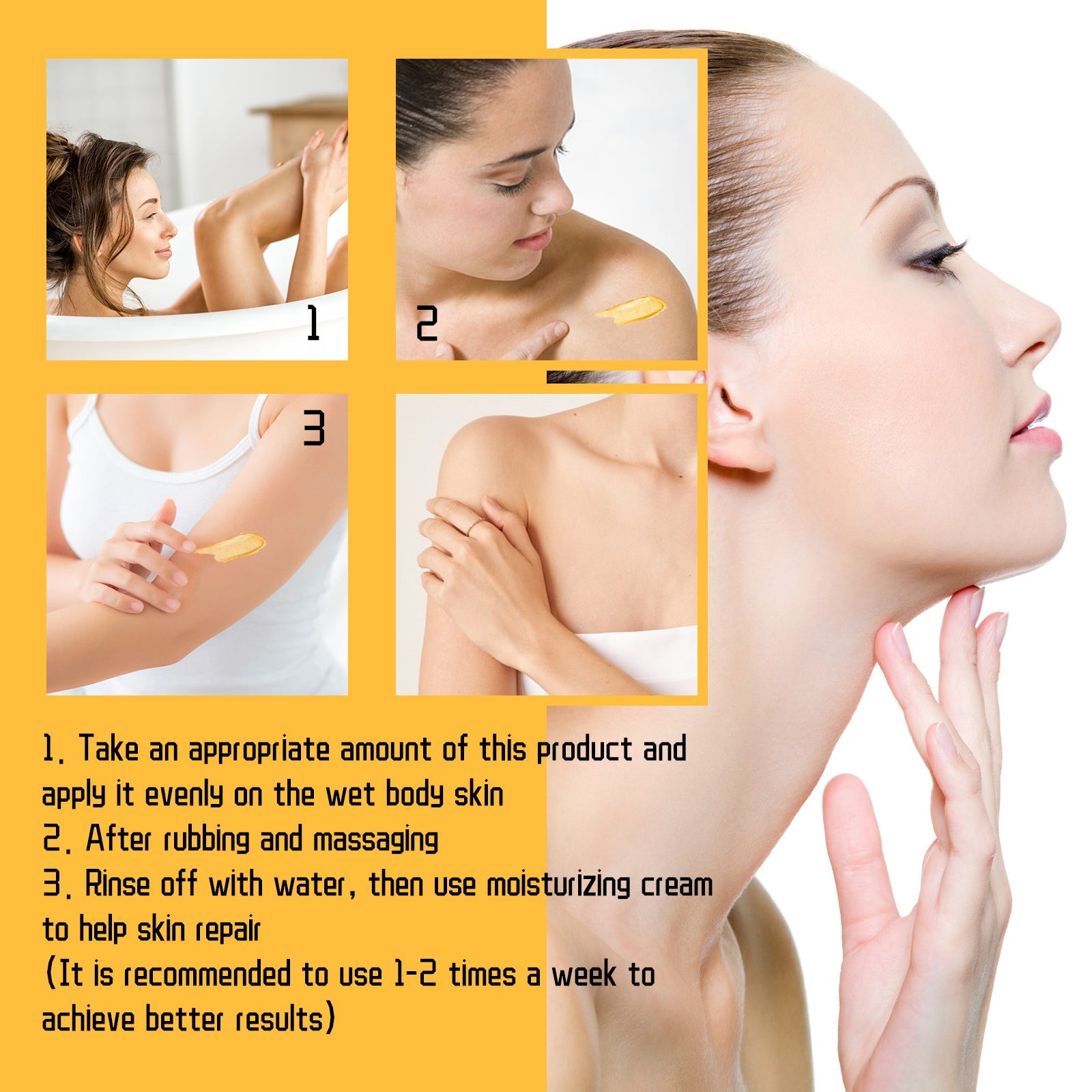 Turmeric Body Scrub Cleanses Skin Exfoliating Melanin Whitening Moisturizing Skin Scrub - Korvel