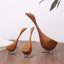 Swan Wooden Figurine Creative Desktop Home Decor Wood Carved Goose Craft Carving Nordic Figurine - Korvel