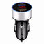 Cargador de coche USB dual QC3.0 con pantalla LCD