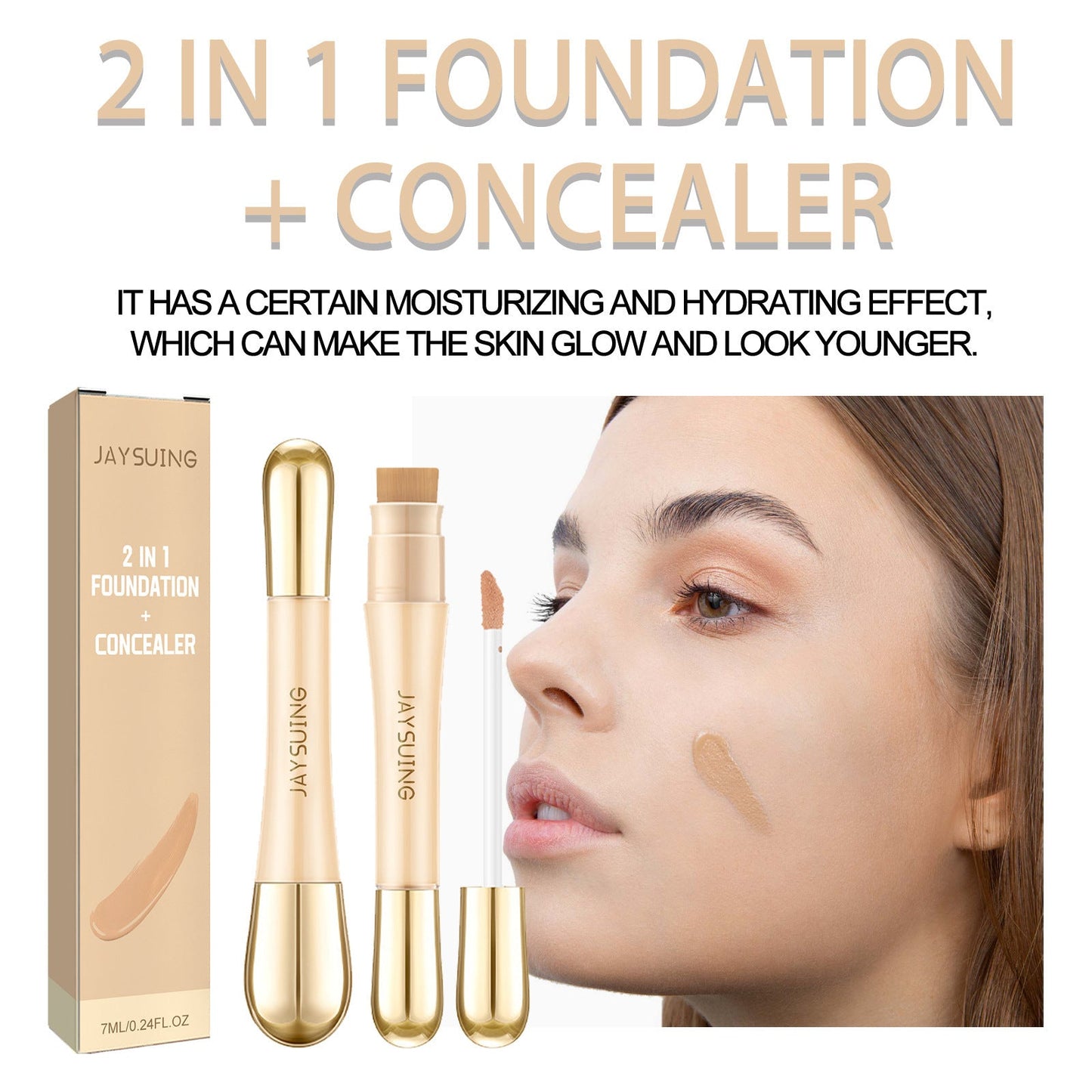 Fond de teint et correcteur 2 en 1 - Maquillage à finition naturelle