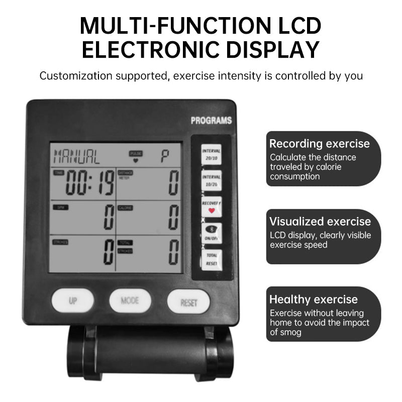 New multifunctional rowing machine counter, durable, easy to install, suitable for office and hotel workouts. - Korvel
