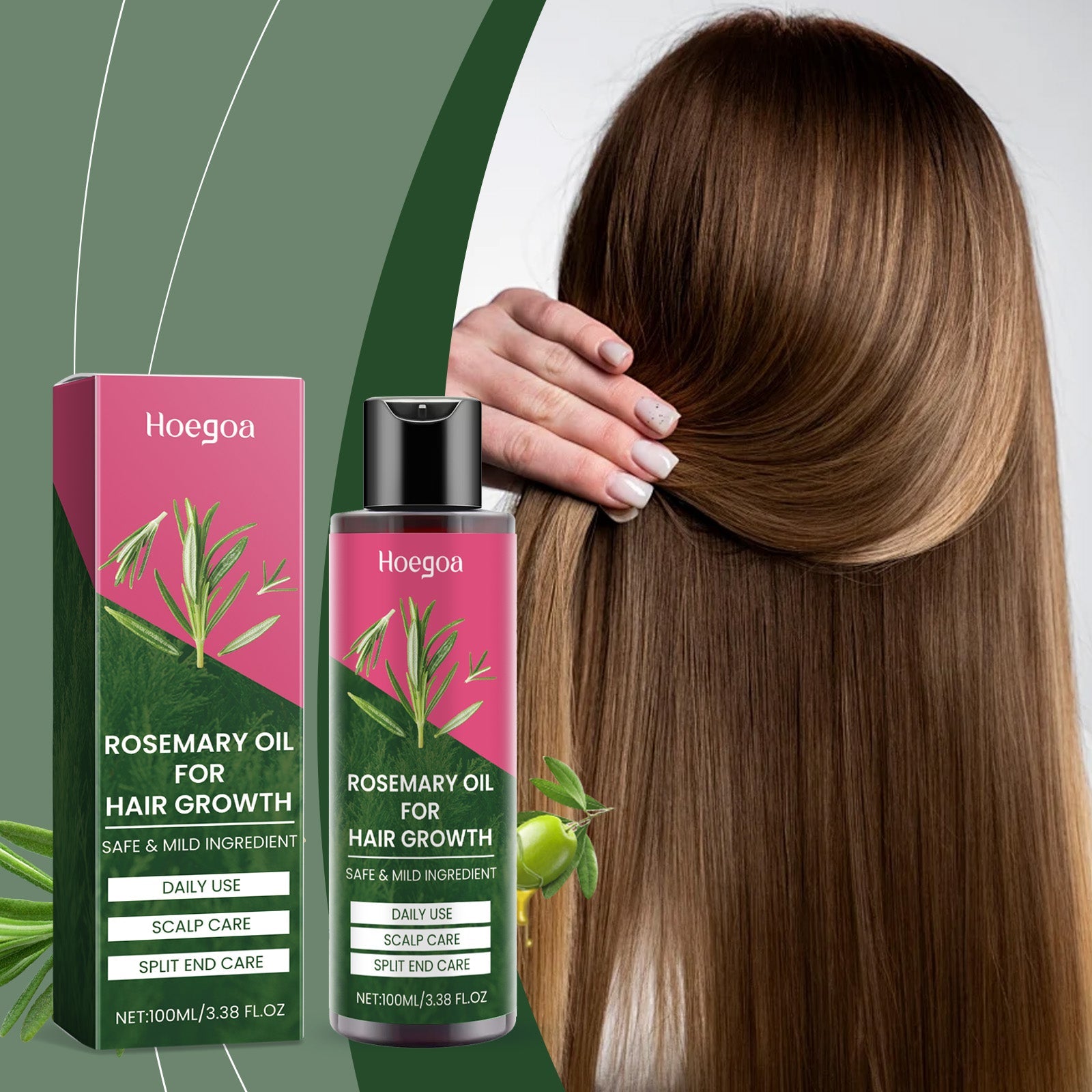 Rosemary Oil For Hair Growth, Promotes Healthy And Nourishing Strong Hair Essential Oil Hair Growth Oil - Korvel