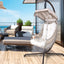 Swing Egg Chair with Stand Indoor Outdoor Wicker Rattan Frame 350lbs Capacity Hammock Chair for Patio Bedroom with Sunshade Clot - Korvel