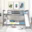 Full over Full Bunk Bed with Convertible Slide and Ladder  Gray - Korvel