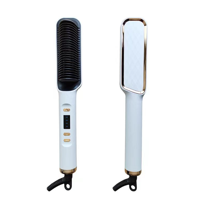 Straight Hair Comb, Lcd, Household Negative Ion Lazy Person Curling Stick, Dual Purpose Hair Salon, Electric Hair Straightener - Korvel