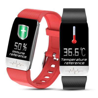 T1 Smart Watch Band With Temperature Immune Measure ECG Heart Rate Blood Pressure Monitor Weather Forecast Drinking Remind - Korvel