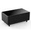 Modern Smart Coffee Table with Built-in Fridge, Bluetooth Speaker, Wireless Charging, Touch Control Panel, USB Interface Black - Korvel