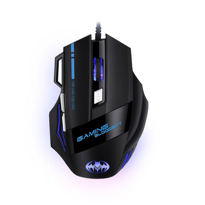 Souris de jeu optique USB éclairée avec 8 boutons