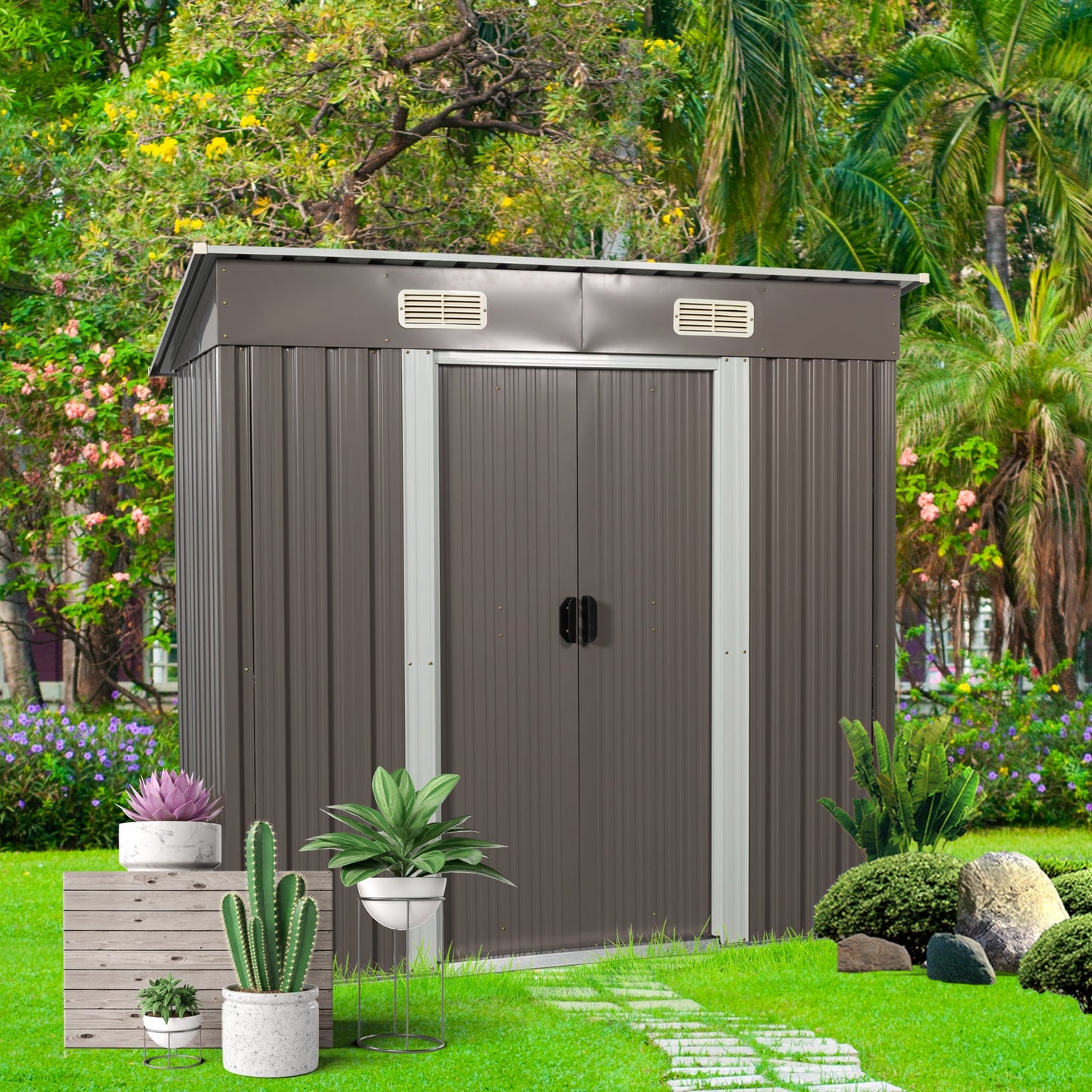 6ft x 4ft Premium Outdoor Metal Storage Shed