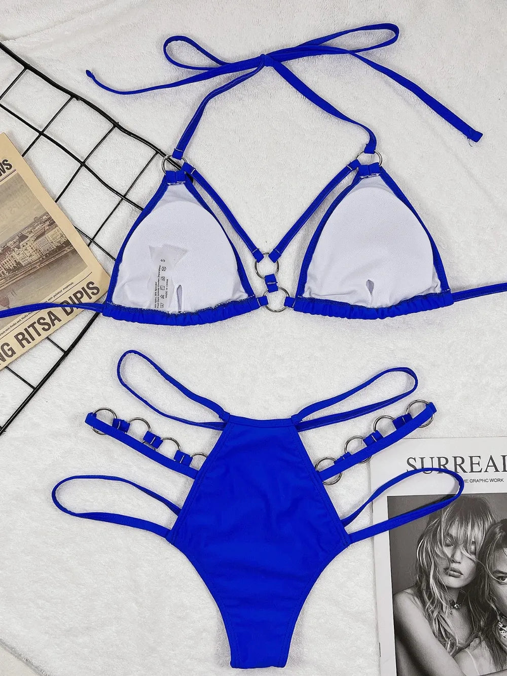 Cutout Halter Neck Two-Piece Bikini Set - Korvel