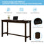 TOPMAX 4 Pieces Counter Height Table with Fabric Padded Stools, Rustic Bar Dining Set with Socket, Brown - Korvel