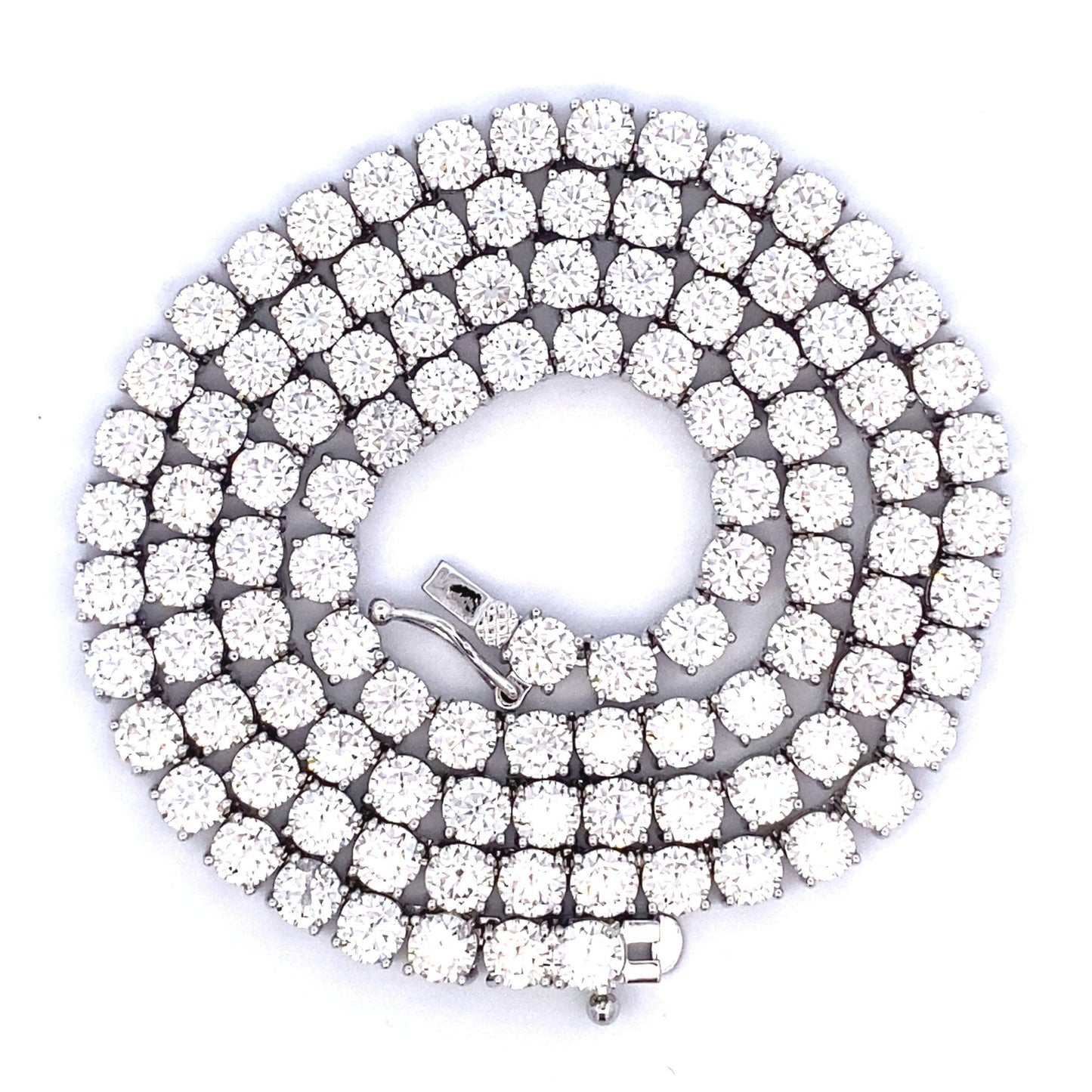 45.00ct Moissanite Tennis Necklace in Sterling Silver