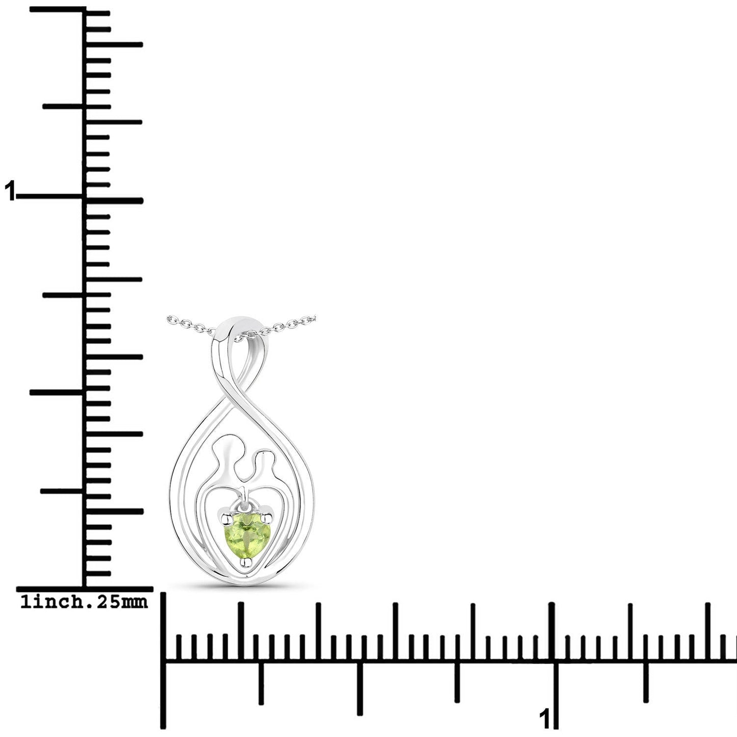 Pendentif en argent sterling .925 avec péridot véritable de 0,15 carat