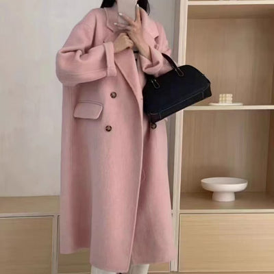 Abrigo de Lana Doble Cara - Estilo Largo y Longitud Extendida