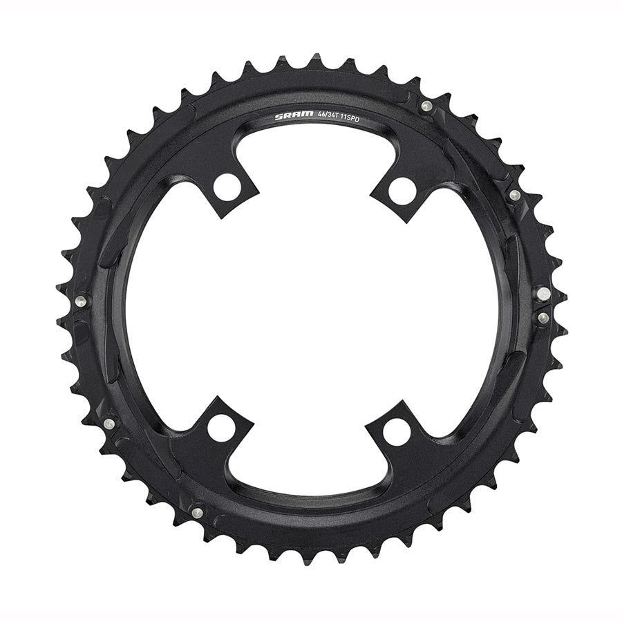 Plato de cadena asimétrico SRAM de 110 mm - 46 dientes, 11 velocidades, aluminio negro