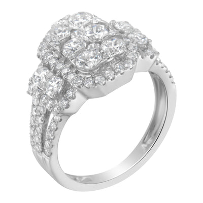 Bague cocktail en diamant en or blanc 14K - Taille 7