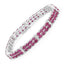 17.65 Carat Ruby and White Topaz Sterling Silver Bracelet