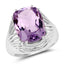 Bague en argent sterling avec améthyste véritable de 10,02 carats