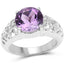 Bague de fiançailles en argent sterling avec améthyste véritable de 3,30 carats