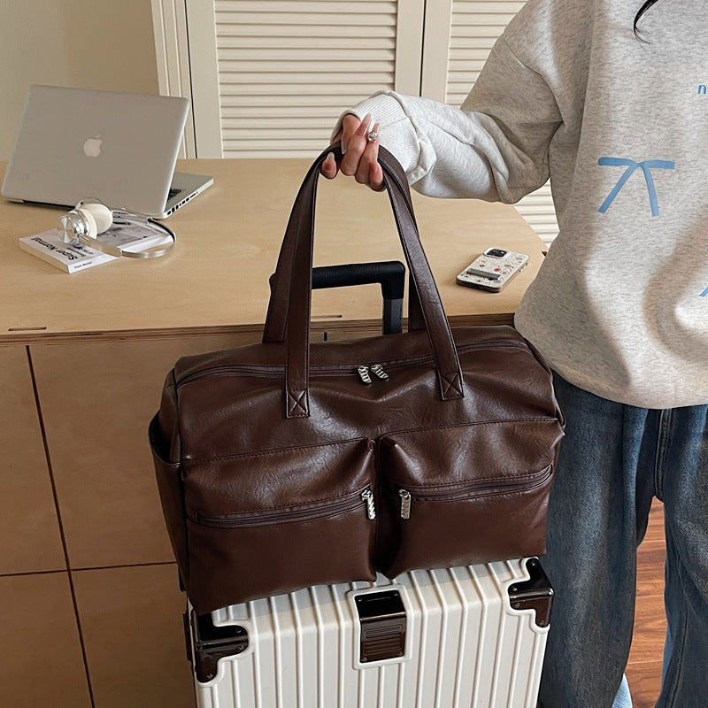 Bolso de Hombro Barrel Casual Multi-Bolsillo Estilo Coreano