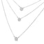 Collier Pendentif Tri en Argent Sterling .925 avec Diamants Ronds