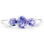 0.90 Carat Genuine Tanzanite Sterling Silver Engagement Ring
