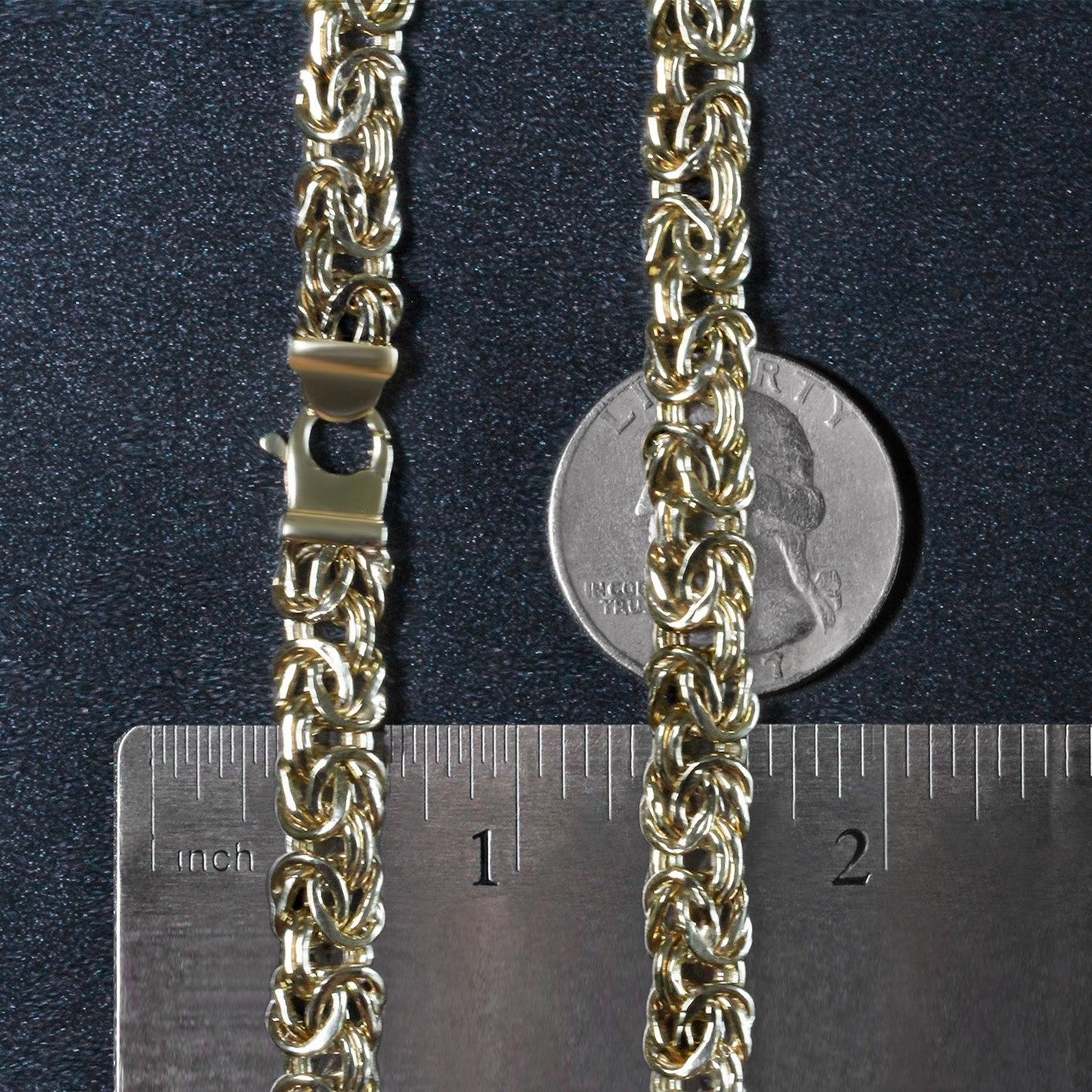 Collier en Chaîne Motif Byzantin en Or Jaune 14k