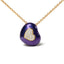 Collier pendentif en cœur en or jaune 18K avec émail bleu et diamants