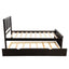 Platform Bed with Twin Size Trundle, Twin Size Frame, Espresso - Korvel