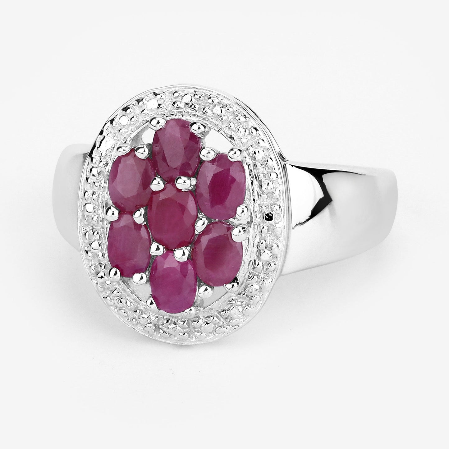 Anillo de Compromiso de Rubí Genuino de 1.54 Quilates en Plata Esterlina .925
