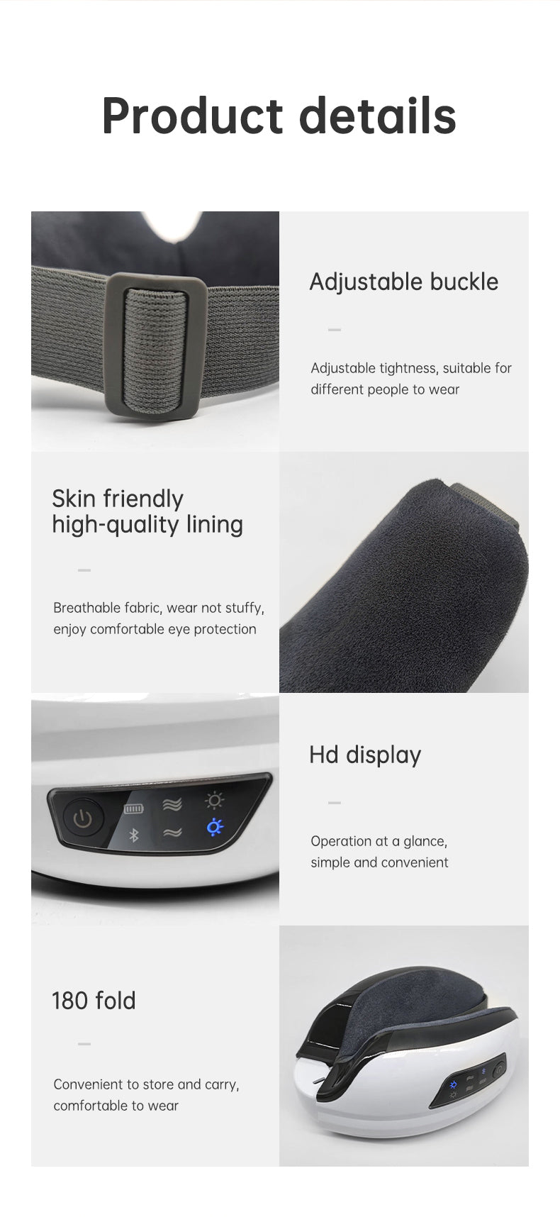 Eye Massager Air Pressure Vibration Eye Protector Bluetooth Eye Massage Relax Migraines Relief Improve Sleep - Korvel