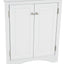 Elegante gabinete de almacenamiento triangular blanco con estantes ajustables