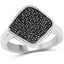 0.24 Carat Genuine Black Diamond Sterling Silver Engagement Ring