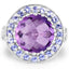 5.95 Carat Genuine Amethyst and Tanzanite Sterling Silver Ring