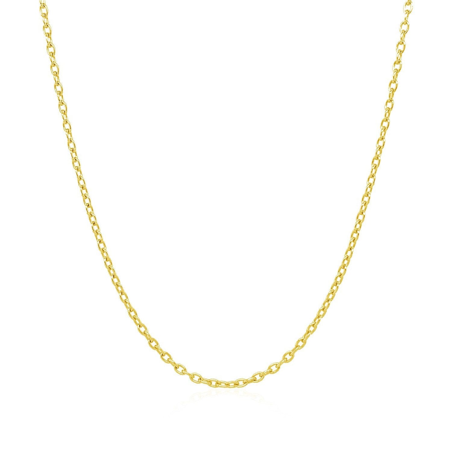 14k Yellow Gold Round Cable Link Chain - 1.5mm