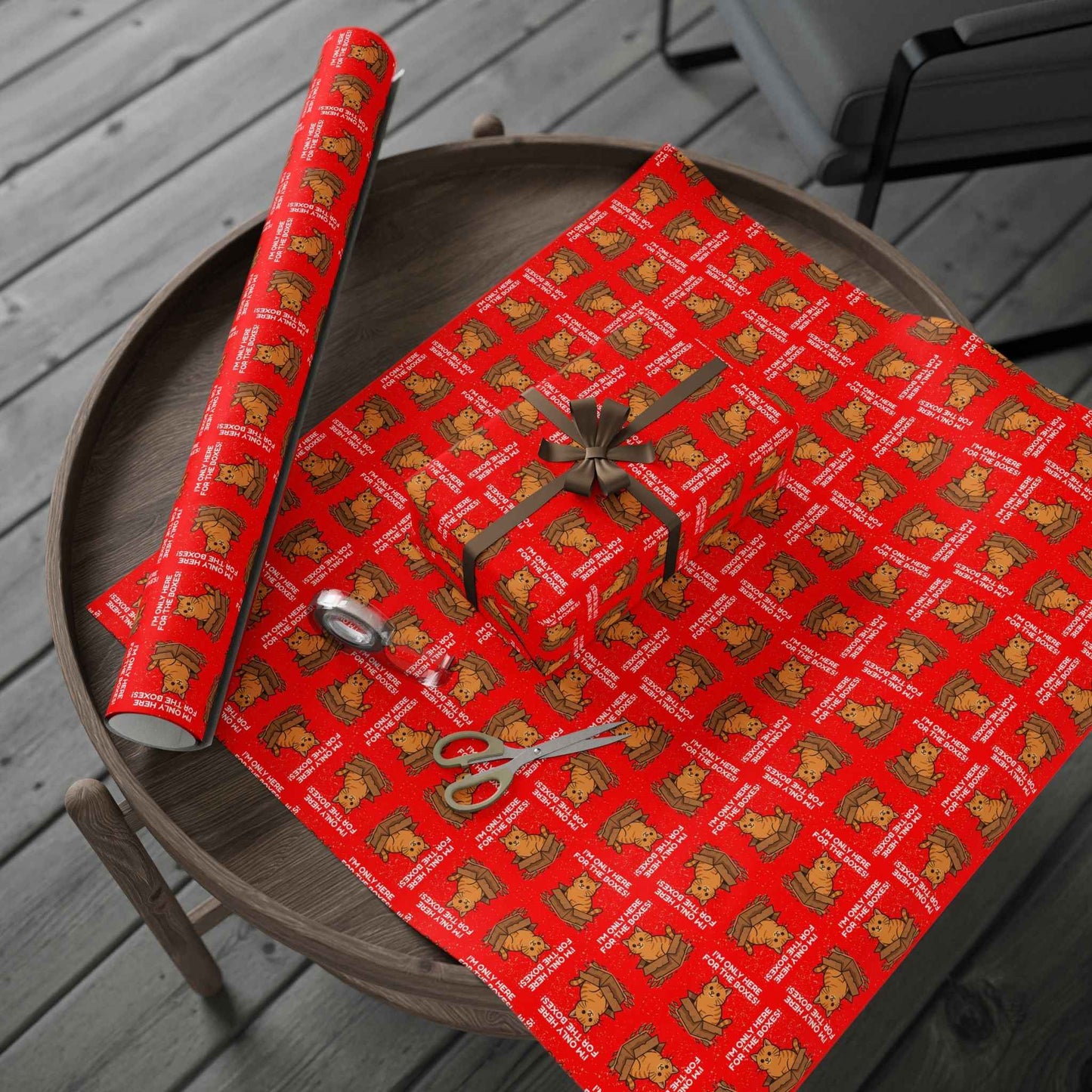 I’m Only Here for the Boxes – Cat-Themed Wrapping Paper