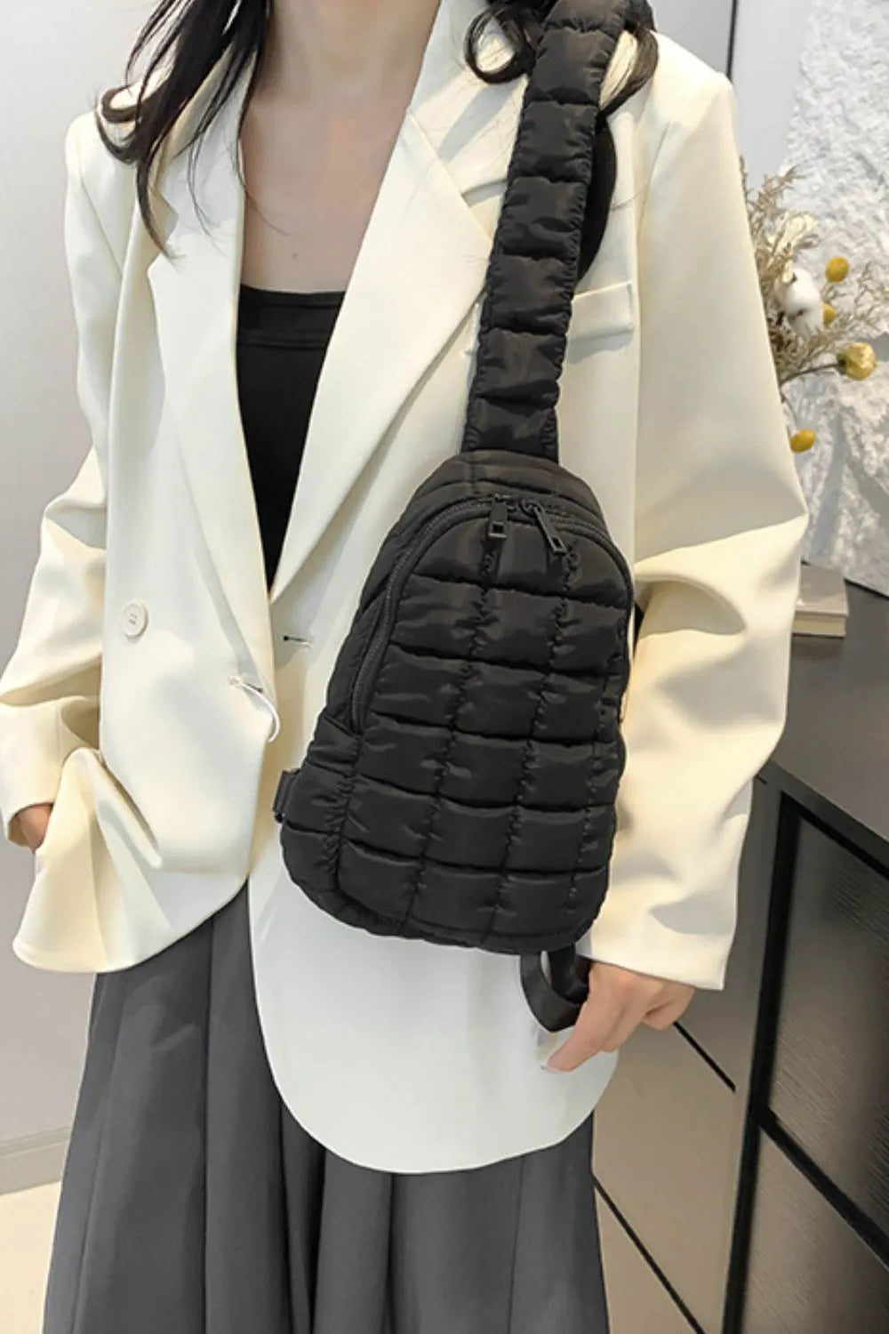 Quilted Nylon Crossbody  Bag - Korvel