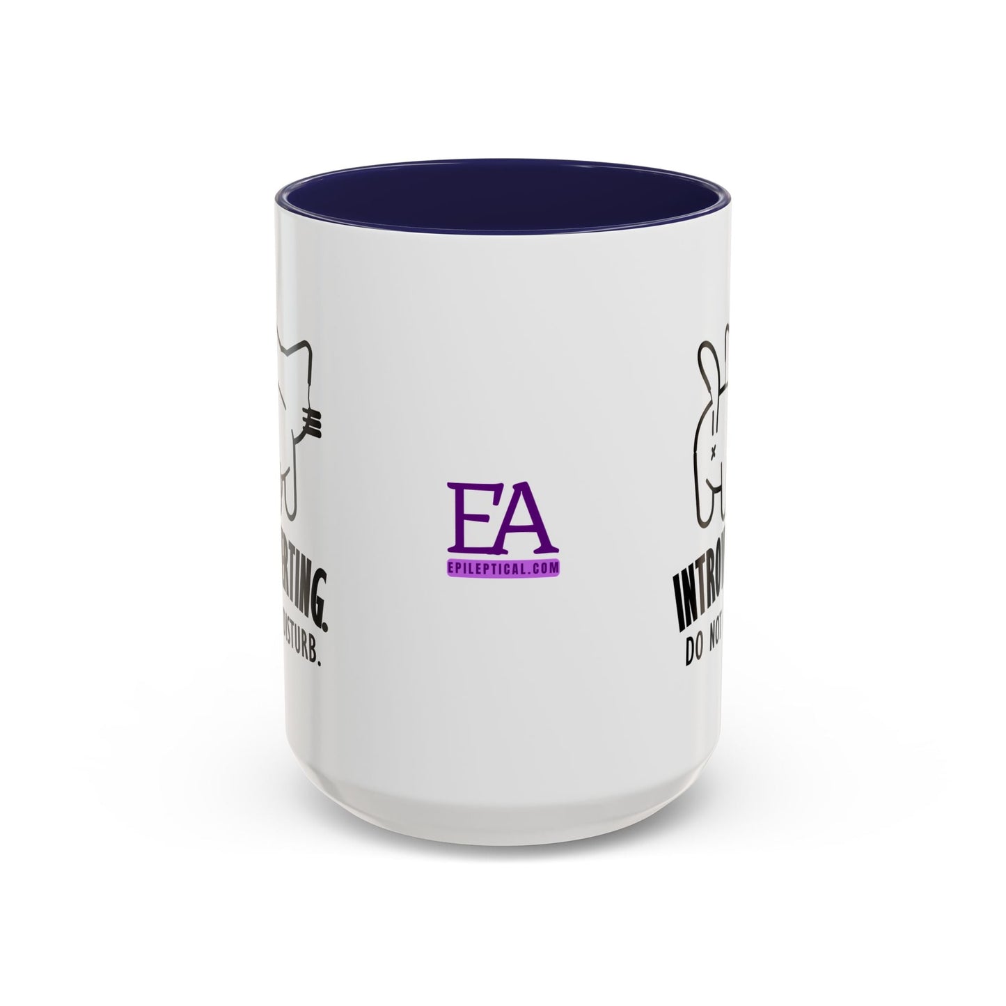 Introvertido. No molestar. Taza de café de gato en dos tonos