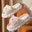 Piggy Cute Couple Open Toe Linen Cotton Linen Slippers - Korvel