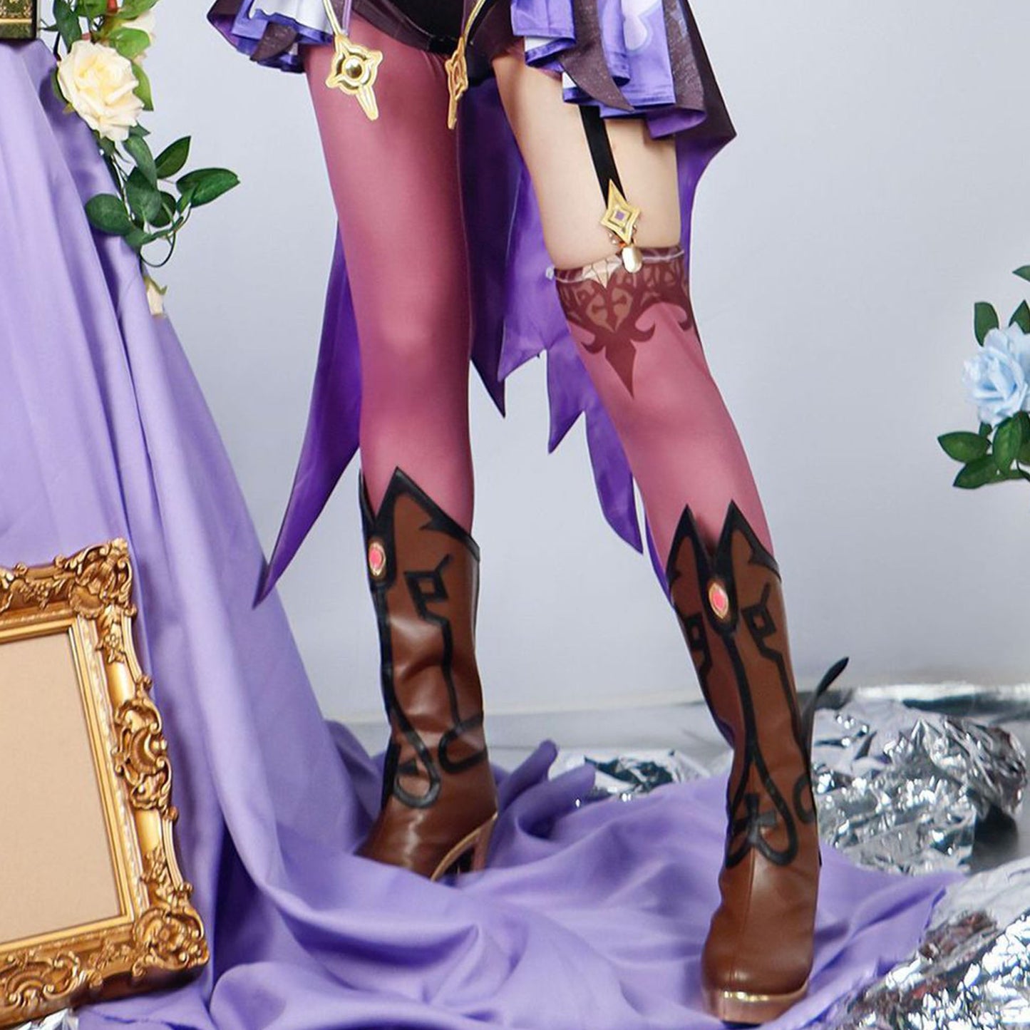 Genshin Impact Fischer cos Clothes Guilty Breaking Imperial Daughter's Original Leather Cospaly Clothing Matching Shoes - Korvel