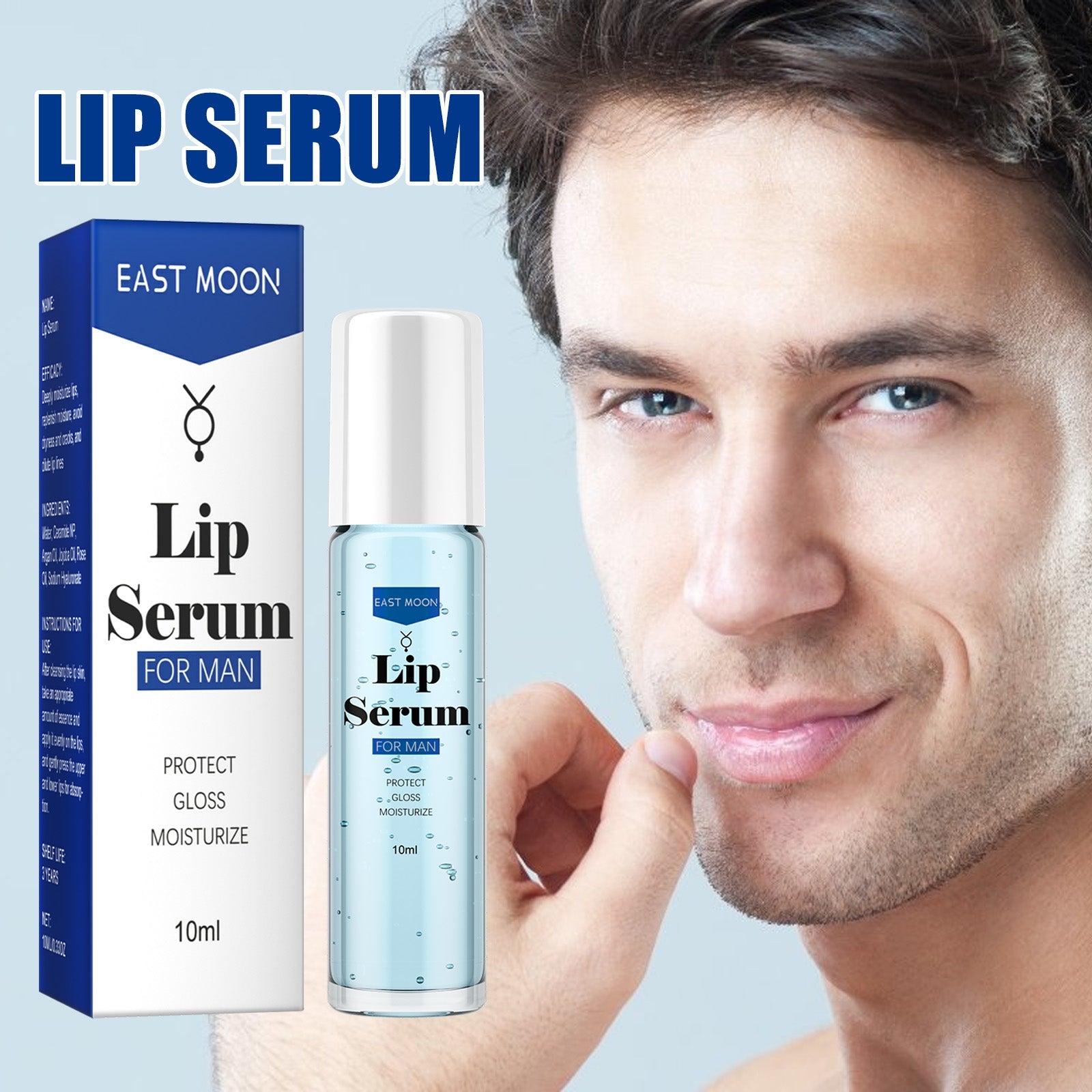 EAST MOON Lip Essence Rolling Lotion, Moisturize And Fade Lip Lines, Prevent Dry Crack And Dead Skin, Plump And Moisturize Lips - Korvel