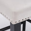 Velvet padded wing back bar stool with button tuft decoration and wooden leg chrome nail head decoration 2-piece set (beige) - Korvel