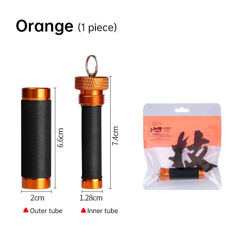 Aluminum alloy traction rod – anti-slip rubber, hook line for pulling/knotting, fishing tool with hand & line protection. - Korvel