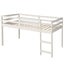 Low Study Twin Loft Bed with Cabinet and Rolling Portable Desk - White (OLD SKU :LP000113AAK) - Korvel