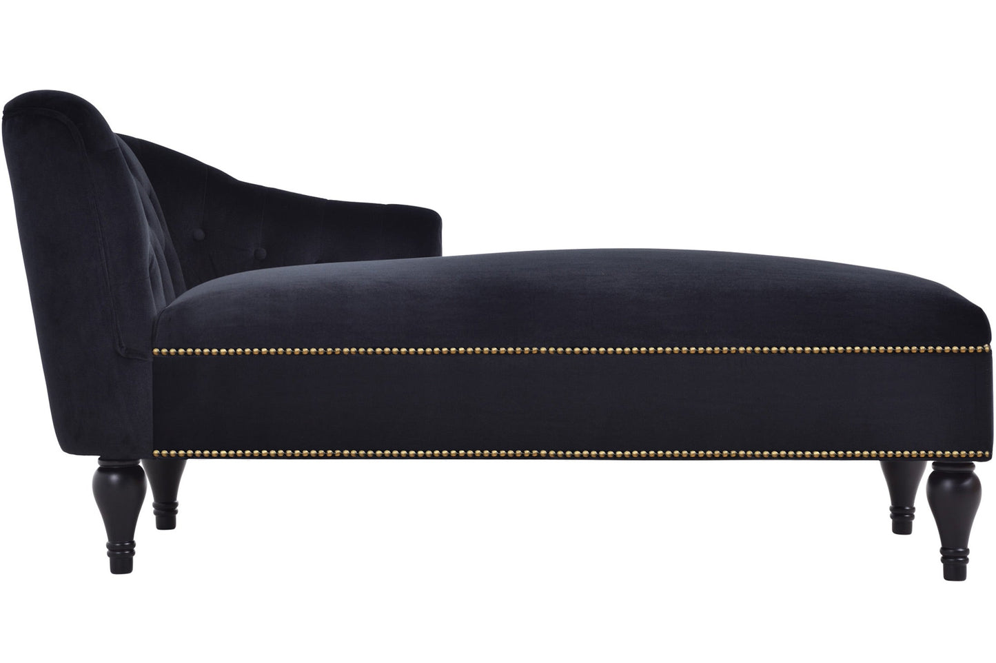 58-Inch Velvet Lounge Chair with Nailhead Trim